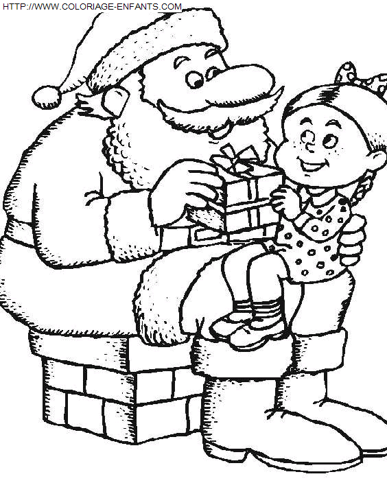 dibujo Navidad_Papa Noel Chimenea