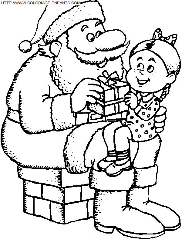 dibujo Navidad_Papa Noel Chimenea