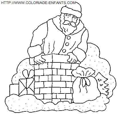 dibujo Navidad_Papa Noel Chimenea