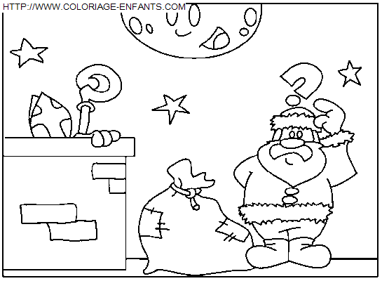 dibujo Navidad_Papa Noel Chimenea