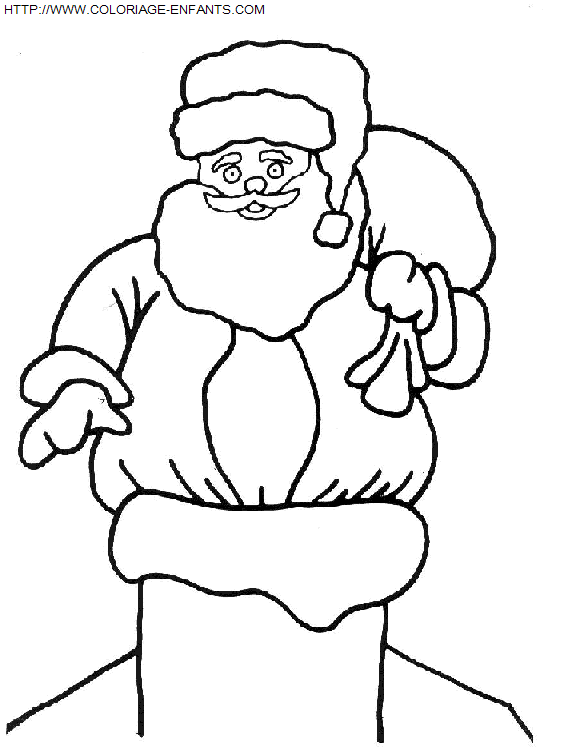 dibujo Navidad_Papa Noel Chimenea