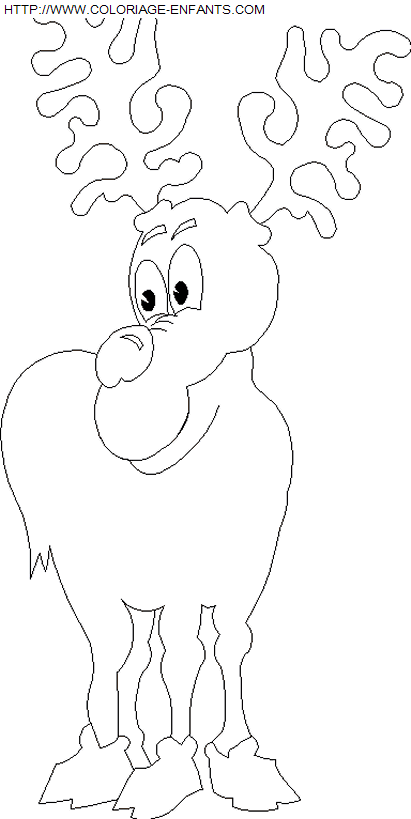 dibujo Navidad Papa Noel Renos