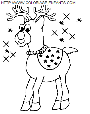 dibujo Navidad Papa Noel Renos