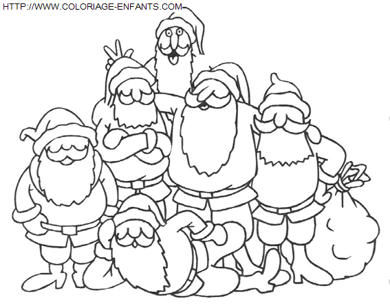 dibujo Navidad Papa Noel de risa