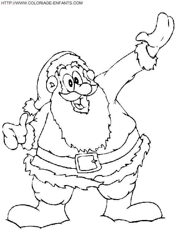 dibujo Navidad Papa Noel de risa