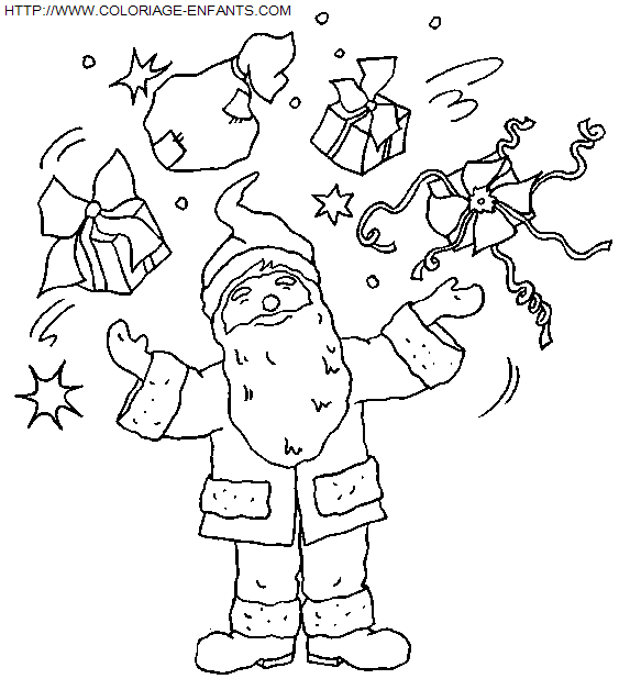 dibujo Navidad Papa Noel de risa