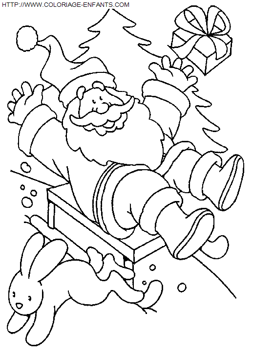 dibujo Navidad Papa Noel de risa