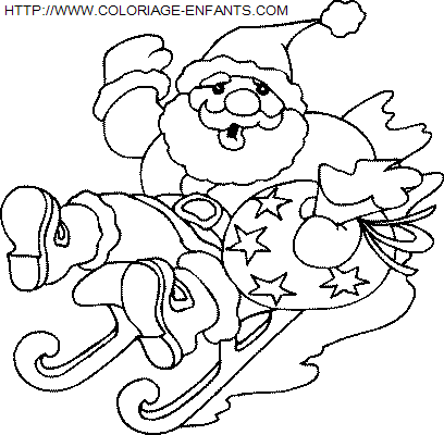 dibujo Navidad Papa Noel carrito