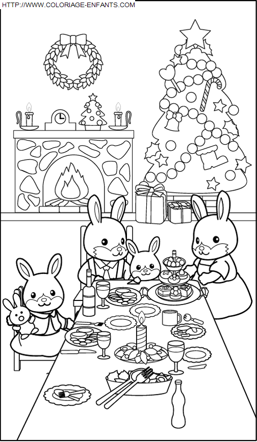 dibujo Navidad Comida