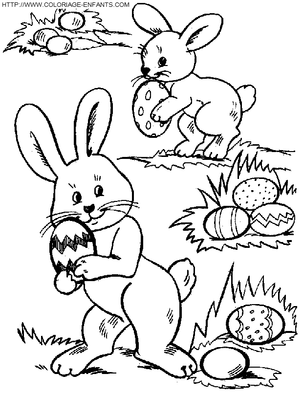 dibujo Pascuas Conejos