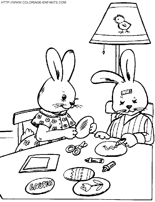 dibujo Pascuas Conejos