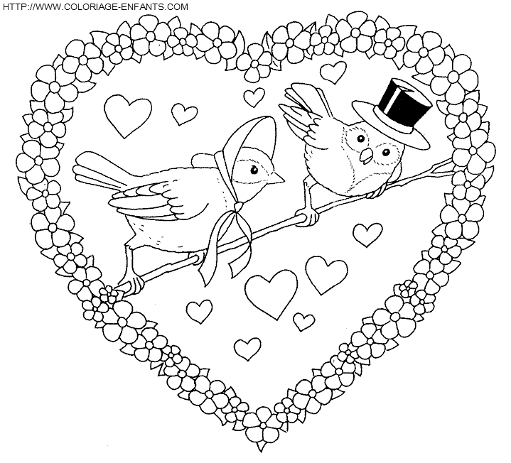 dibujo San Valentin Enamorados