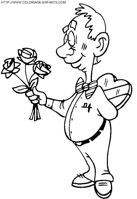 dibujo San Valentin Enamorados