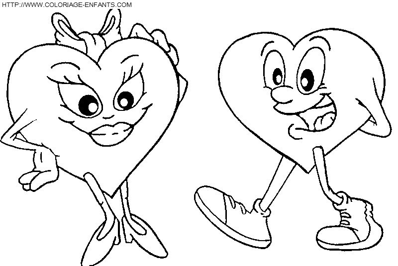 dibujo San Valentin Enamorados