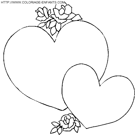 dibujo San Valentin Corazones