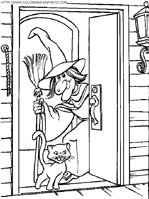 dibujo Brujas Halloween