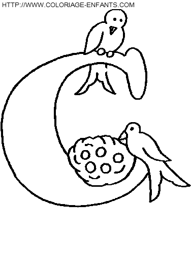 dibujo letras pajaros