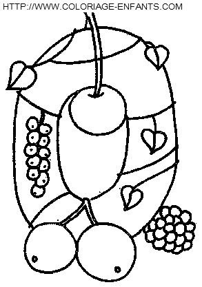 dibujo Numeros Frutas