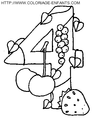 dibujo Numeros Frutas