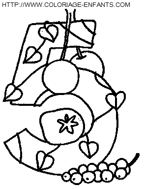 dibujo Numeros Frutas