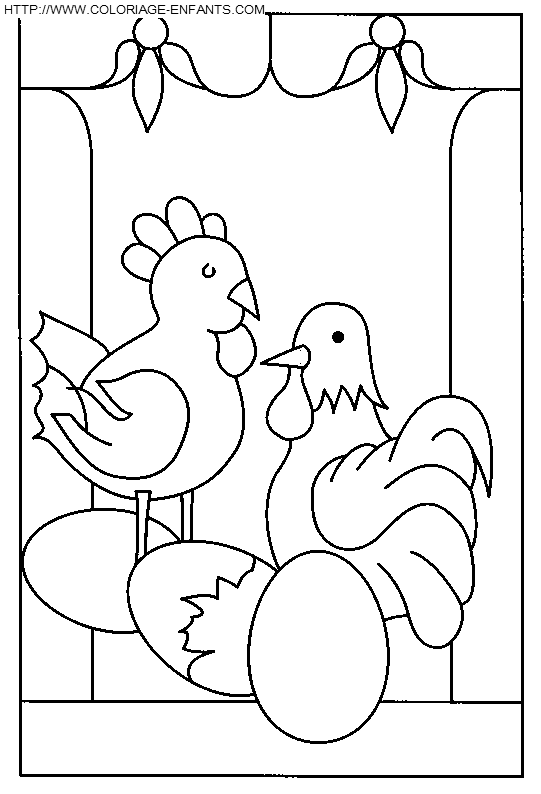 dibujo Gallinas