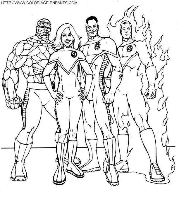 dibujo Los 4 Fantasticos