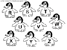 dibujo alfabeto pinguinos