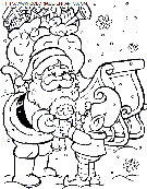 dibujo navidad papa noel regalos